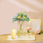Ribbed Glass Candle Holder & Vase Set – 6 Piece