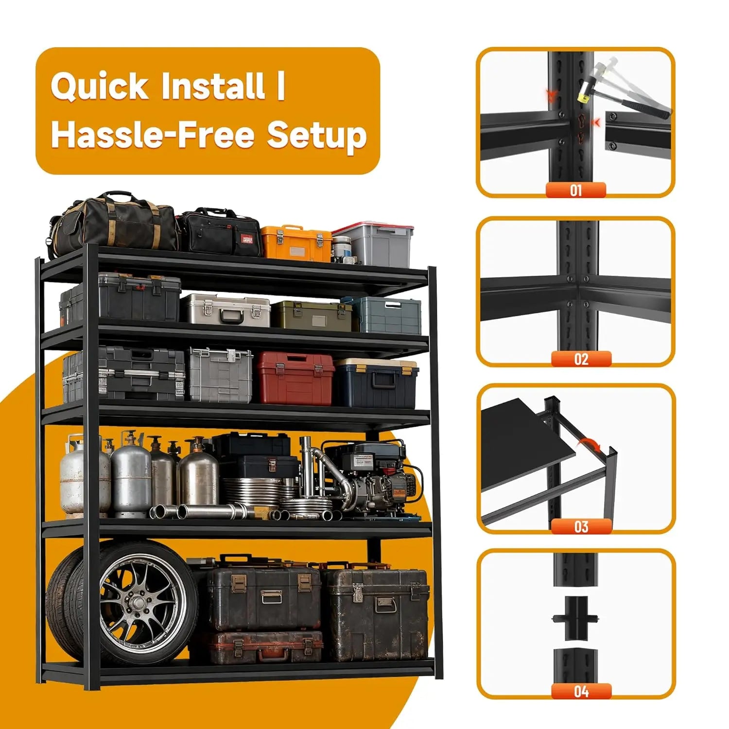 Haven Ridge Pro Heavy-Duty Storage Shelving – 5 Tier