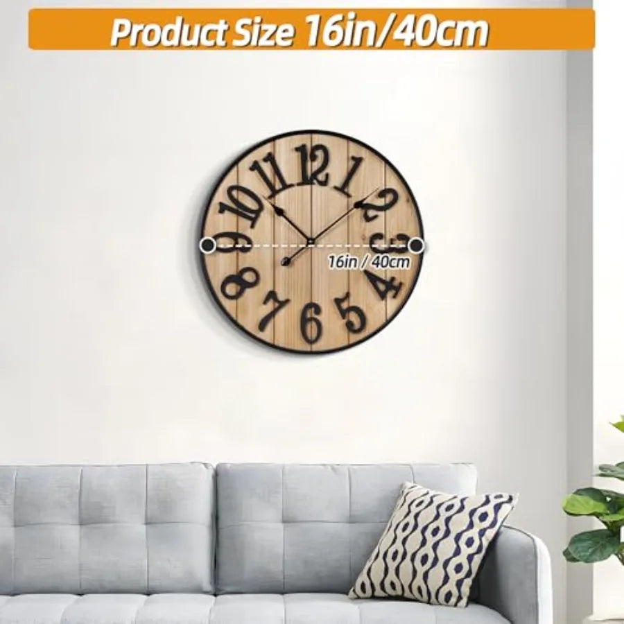 Heritage Oversized Farmhouse Wall Clock