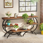 Ironwood C-Shaped 3-Tier Industrial Side Table