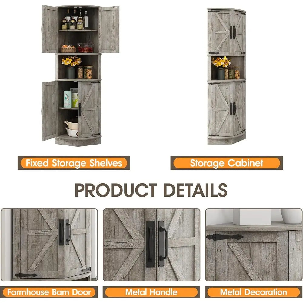 Heritage Farmhouse Storage Cabinet with Barn Doors
