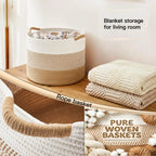Willow Haven Large Cotton Rope Storage Basket – 70L