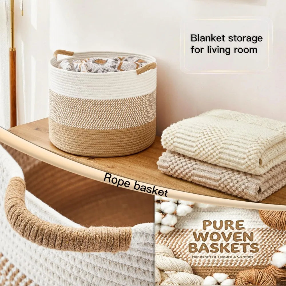 Willow Haven Large Cotton Rope Storage Basket – 70L