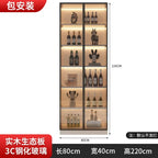 Modern Pine Sideboard Cabinet with Glass Doors