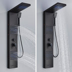 Cascade Elite LED Shower Panel Tower System with Rainfall, Waterfall & SPA Massage Jets