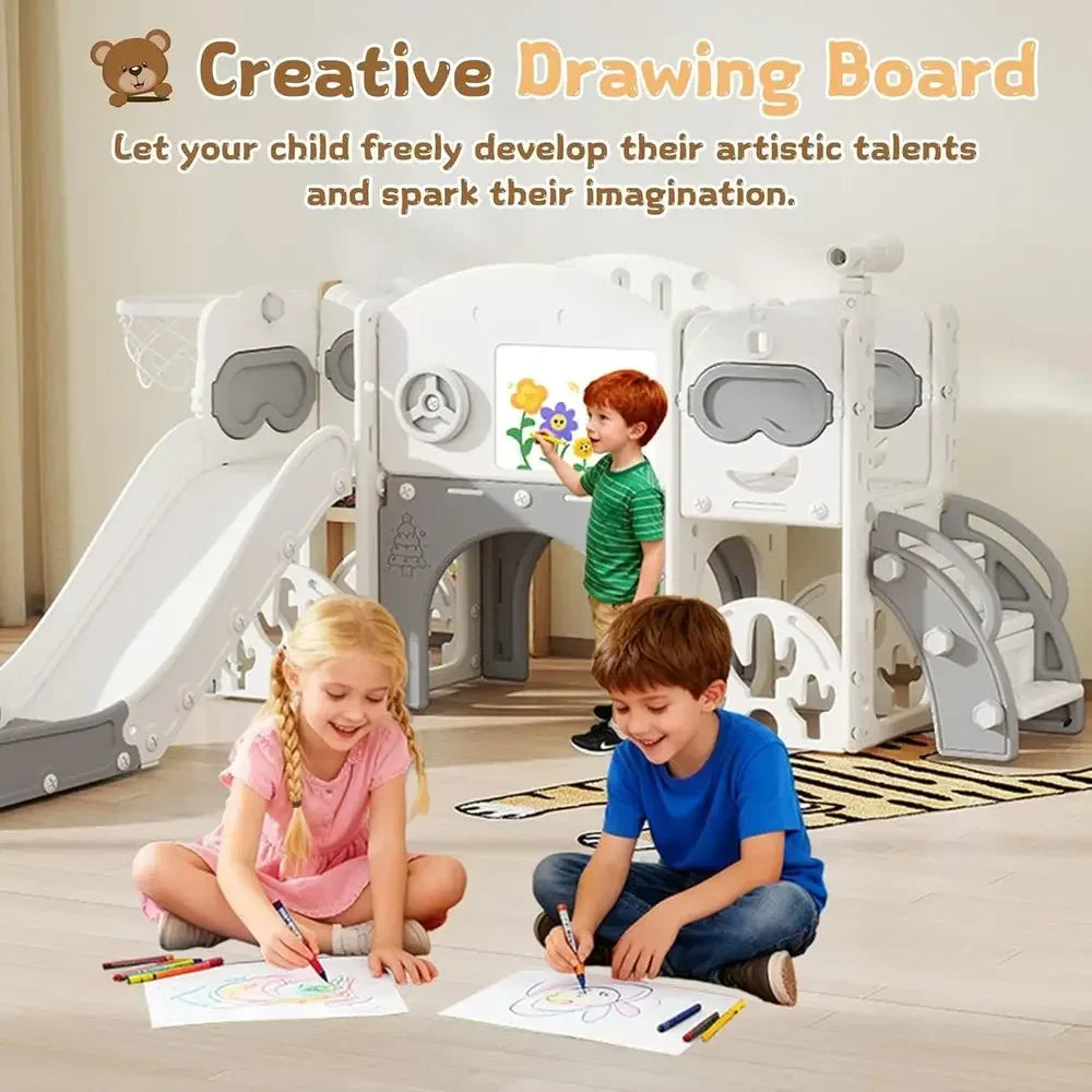 All-in-1 Toddler Slide & Activity Playset