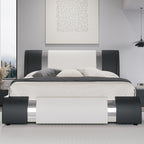 Ironcrest Modern Faux Leather Platform Bed Frame