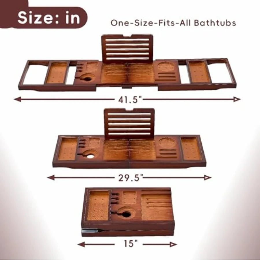 Serenity Foldable Bamboo Spa Bath Caddy