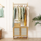 Haven Ridge Bamboo Garment Rack with Storage Cabinet