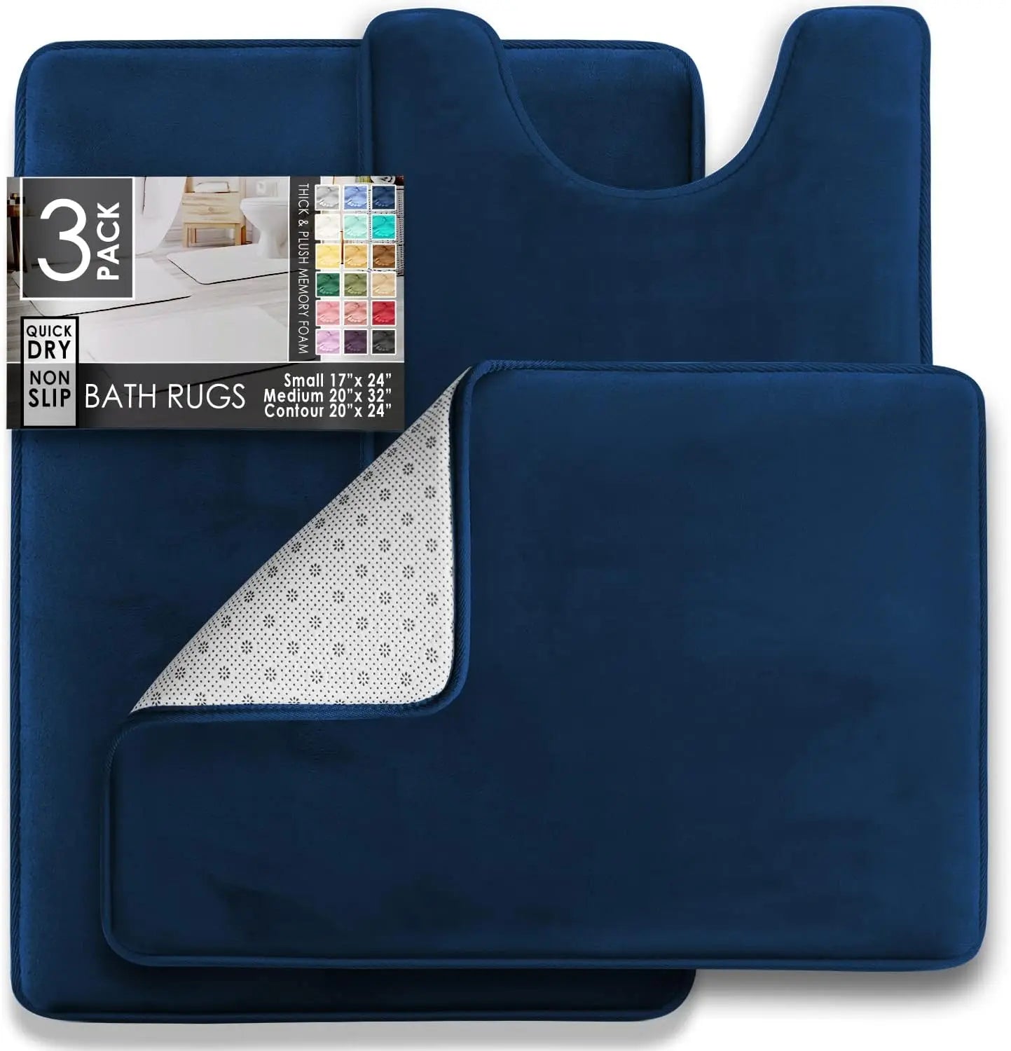Serenity Velvet Memory Foam Bath Mat Set