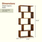 Haven Ridge GeoCraft S-Shaped Bookcase – 5 Tier