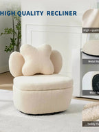 Cozy Curve Swivel Accent Chair with Hidden Storage