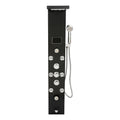 6-Function LED Shower Panel Tower with 8 Massage Jets – Black