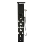 6-Function LED Shower Panel Tower with 8 Massage Jets – Black