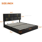 Queen Upholstered Hydraulic Storage Bed & Ottoman Set