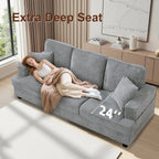 Couches for Living Room, 89 inch Cloud Couch Sofa in Chenile with Extra Comfy Soft Seats, Modern 3 Seater Sofas for Bedroom