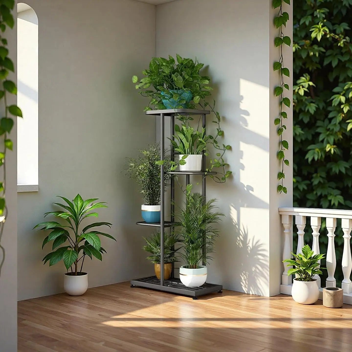 Willow Grove 4-Tier Corner Plant Stand