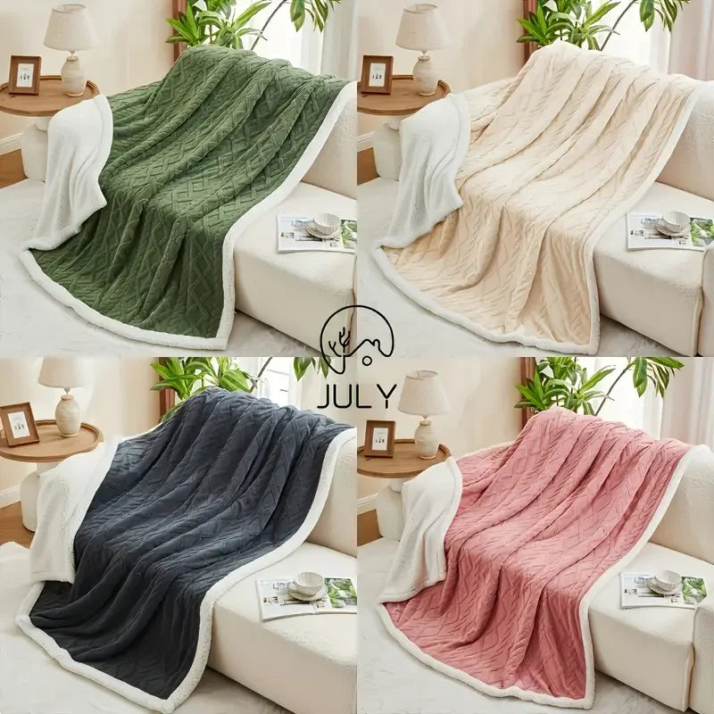 CloudLuxe Jacquard Sherpa Weighted Blanket