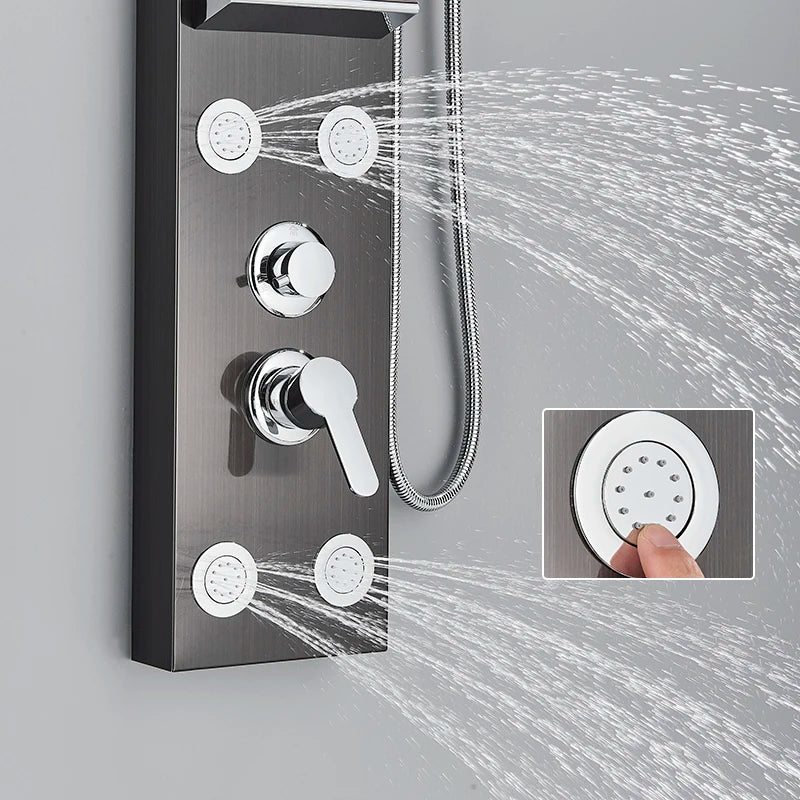 Cascade Spa Luxury Shower Panel System with LED Temperature Display