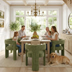 Emerald Grove Chenille Barrel Dining Chairs