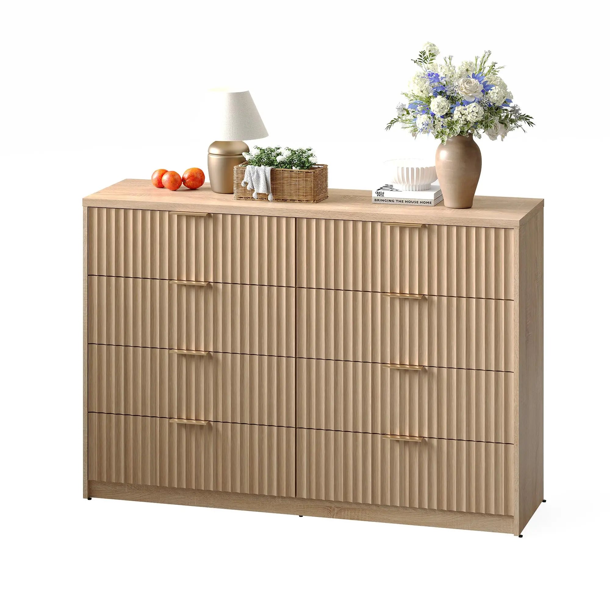 Fluted 8-Drawer Modern Dresser