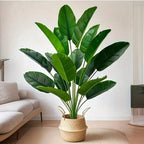 Tropical Oasis Faux Banana Palm Tree – 18 Leaf Artificial Floor Plant
