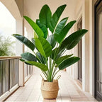 Tropical Oasis Faux Banana Palm Tree – 18 Leaf Artificial Floor Plant
