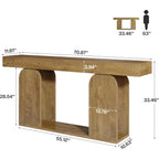 Haven Ridge Farmhouse Console Table with Storage Shelves