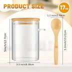 PurePantry 4-Piece Glass Food Storage Jar Set with Bamboo Lids & Spoons