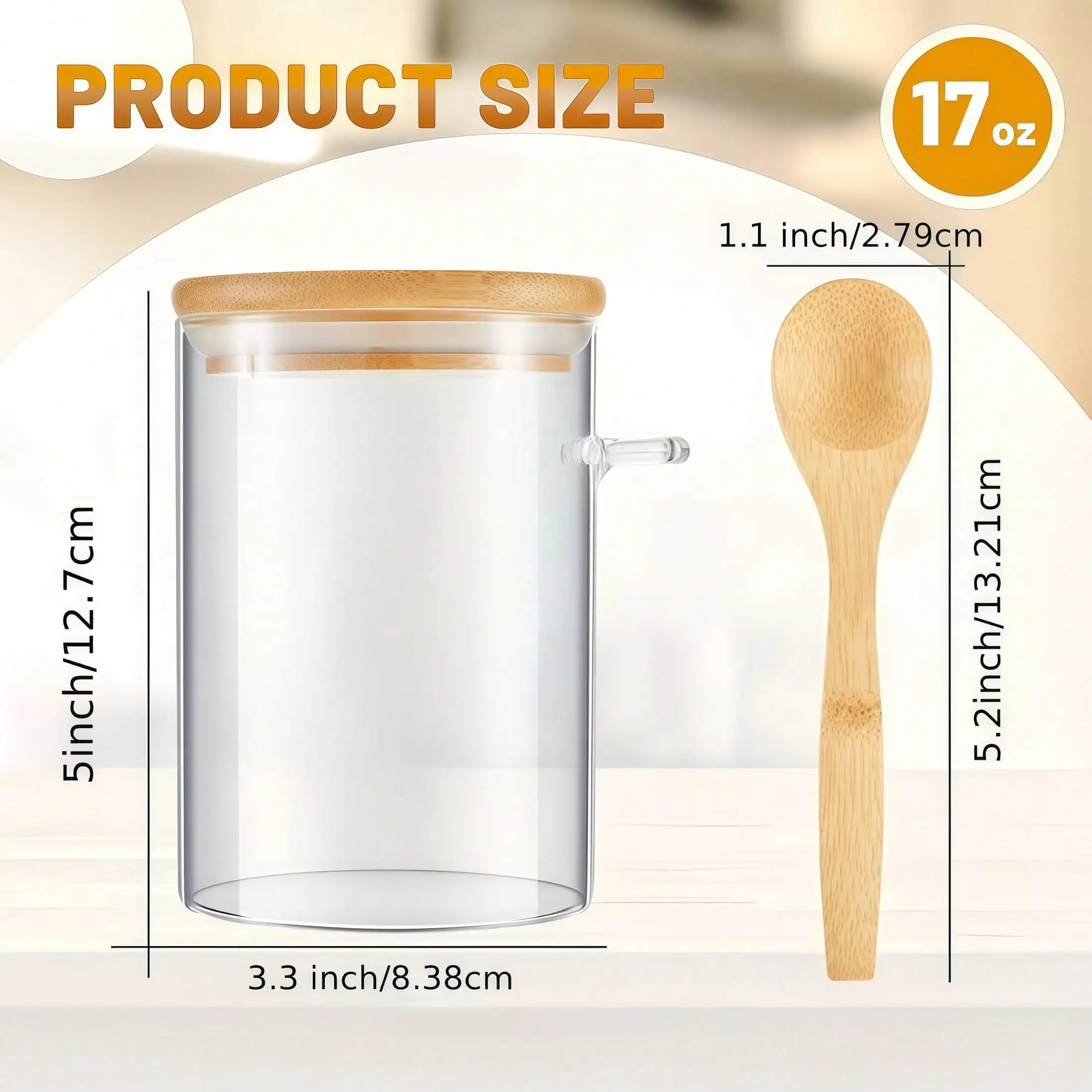 PurePantry 4-Piece Glass Food Storage Jar Set with Bamboo Lids & Spoons