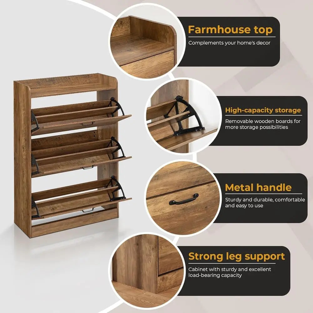 Haven Ridge Entryway Shoe Storage Cabinet – 3 Drawer