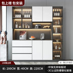 Modern Pine Sideboard Cabinet with Glass Doors