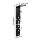 6-Function LED Shower Panel Tower with 8 Massage Jets – Black
