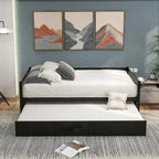 Twin Wooden Daybed with Pull-Out Trundle