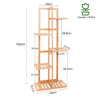 Vertical Bamboo Plant Stand – 5/6 Tier Indoor & Outdoor Display Shelf
