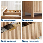 Willow Ridge Mid-Century Fluted Farmhouse Dresser – 9 Drawer Storage Organizer