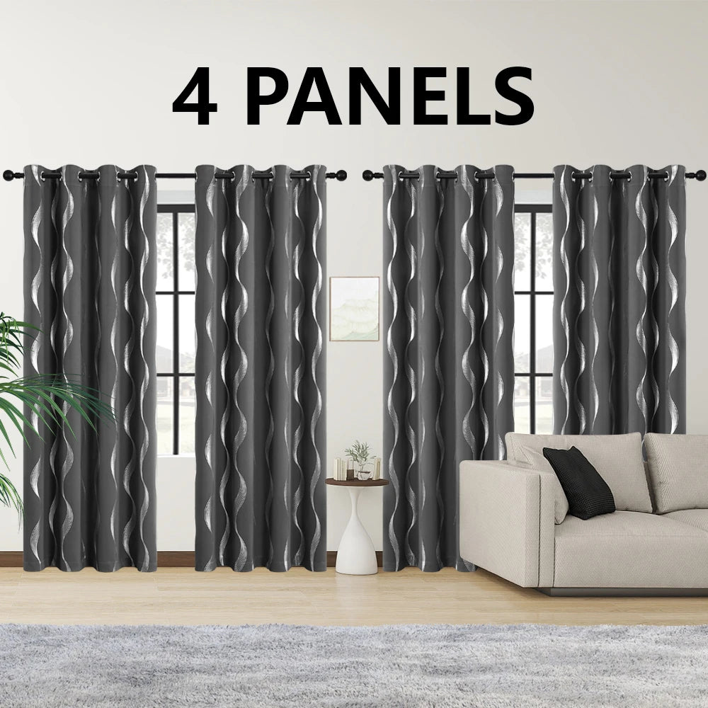 Midnight Wave Blackout Thermal Curtain Set