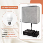 LumiHaven Touch Control Bedside Lamp with USB Charging Ports