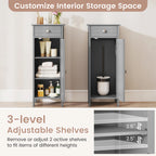 HavenHarbor Slim Bathroom Storage Cabinet with Drawer & Adjustable Shelves