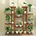 Evergrove 11-Tier Carbonized Wood Plant Display Shelf