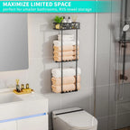 HavenHarbor Over-the-Door & Wall-Mounted Towel Rack with Storage Shelf