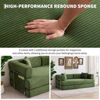 Sleeper Sofa Bed 78 8 Inch 5 In 1 Folding Mattress Couch Loveseat Fixed Shape Steel Frame Corduroy With Pillows No Assembly Floor Futon For Apartments Guest Rooms Dorms RVs