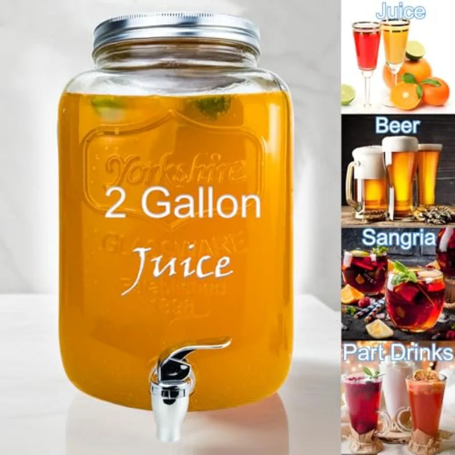 Willow Ridge Entertain Glass Beverage Dispenser Set with Stands – 2 Piece