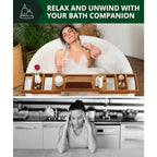 Serenity Retreat Foldable Bamboo Bath Caddy Tray