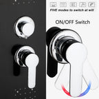 Shower Panel Tower with Rainfall, Waterfall & Massage Jets