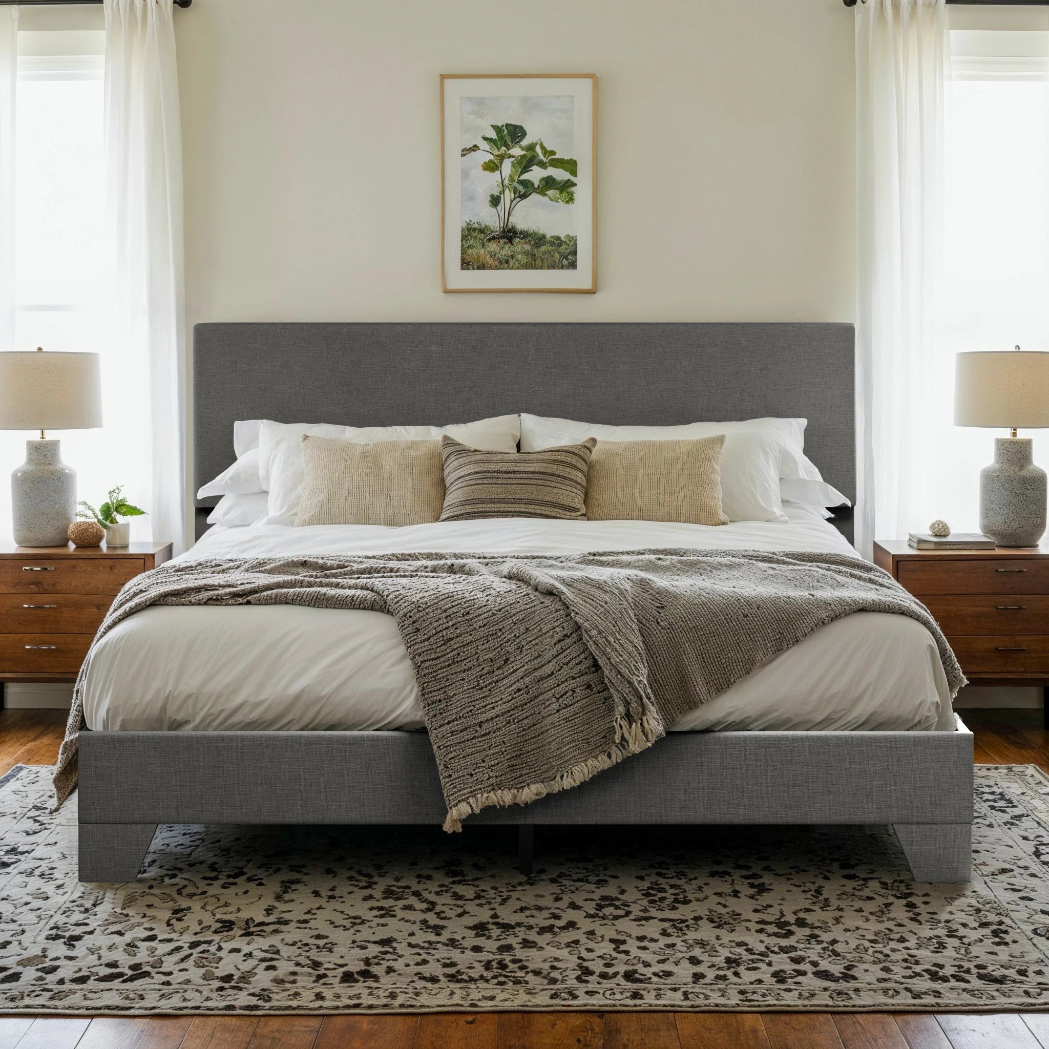 Aspen Haven Upholstered Platform Bed Frame