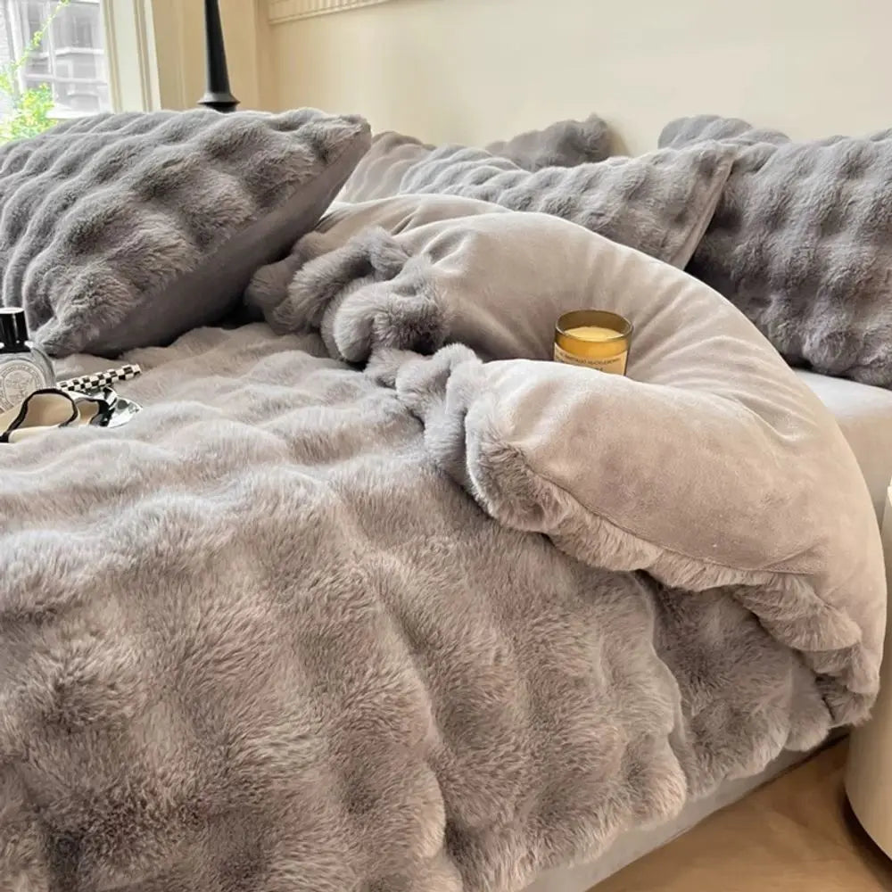 Haven Weighted Faux Rabbit Fleece Blanket