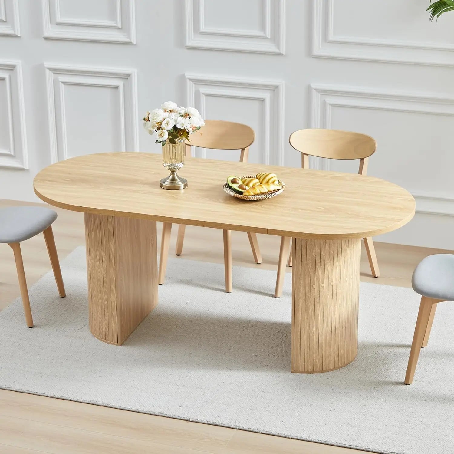 Heritage Ridge Oval Farmhouse Dining Table – 70.8 Inch