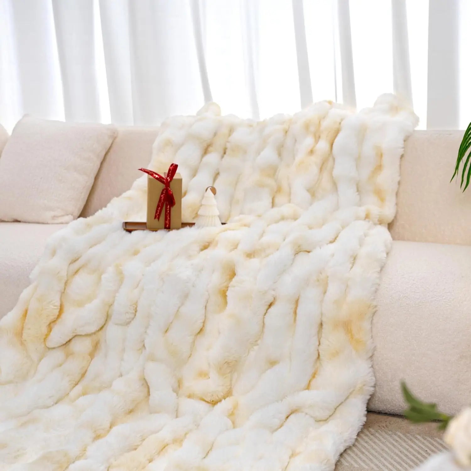 Haven Weighted Faux Rabbit Fleece Blanket