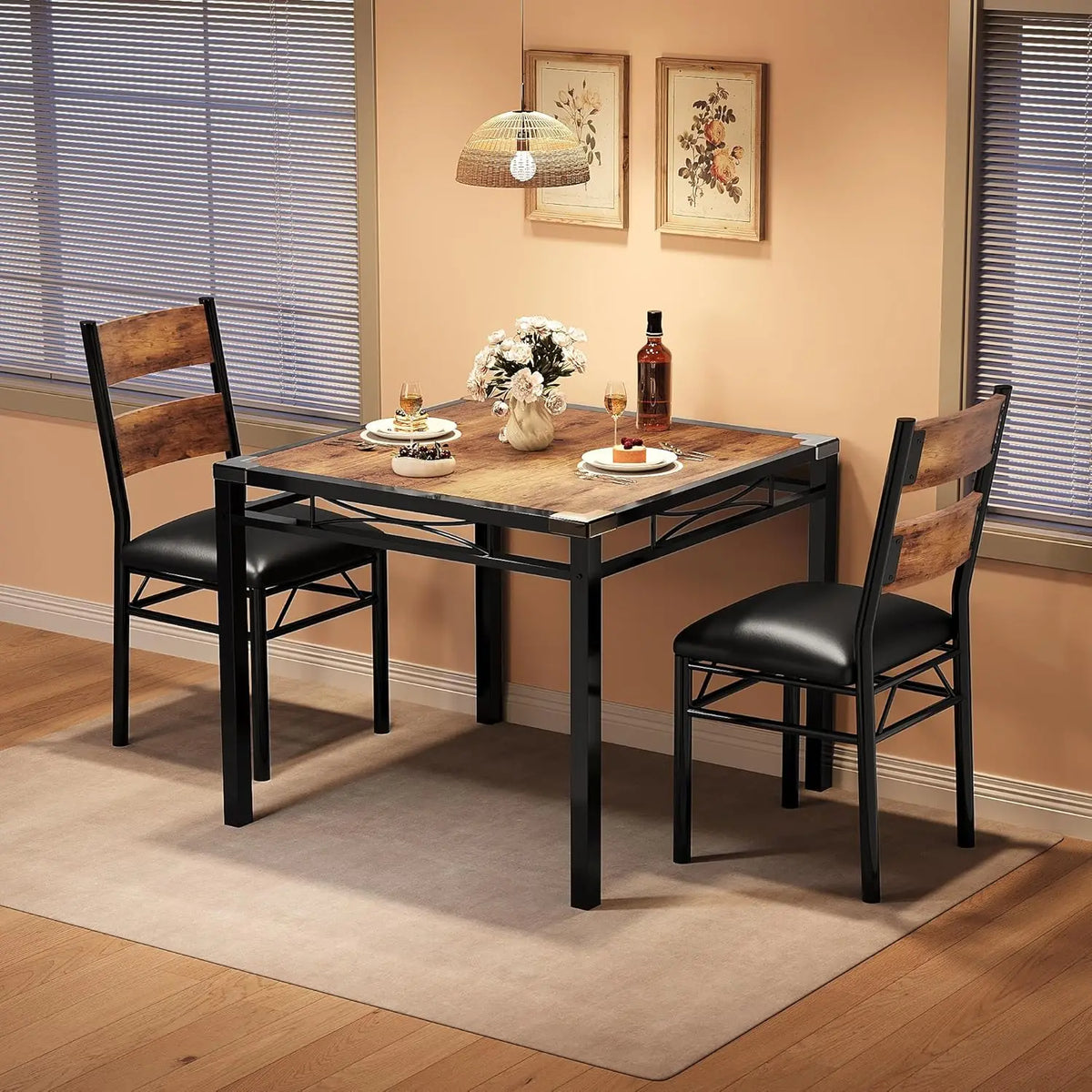Dining Table & Upholstered Chair Set